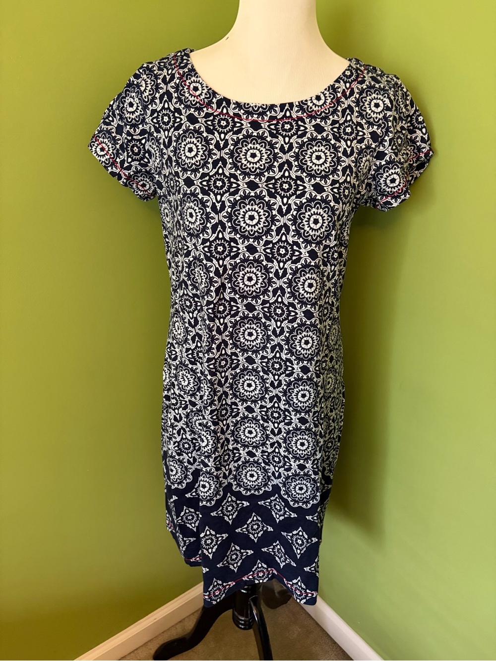 Hatley Navy and White Print Short Sleeve Shift